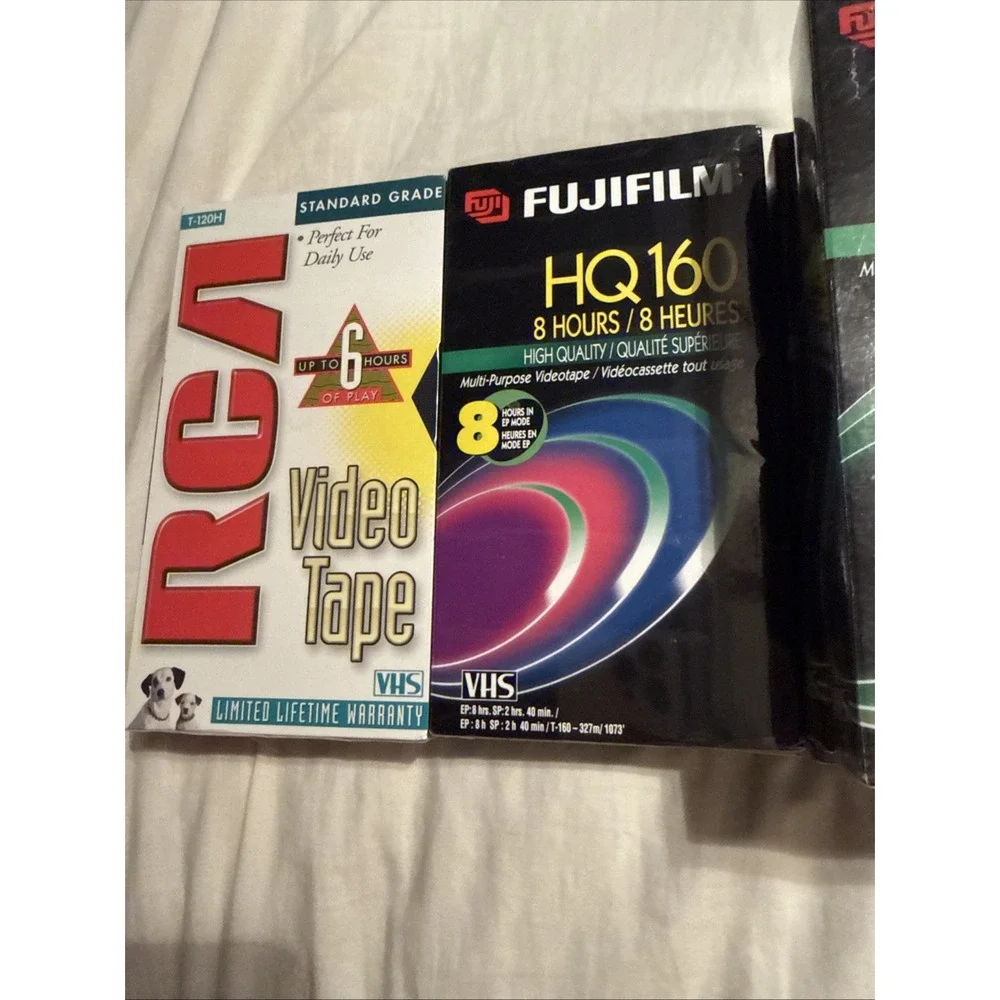 Five Pack Variety Brand New Sealed Vhs Tapes Blank Fujifilm Rca